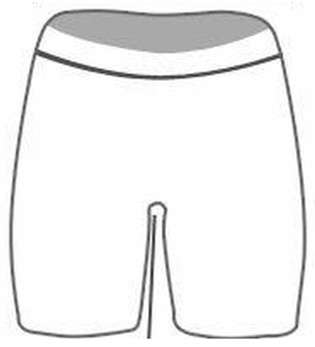 How to measure volleyball shorts: waist across the relaxed waistband, inseam crotch to hem