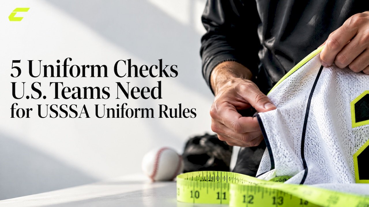 Coach checking cropped baseball jersey details