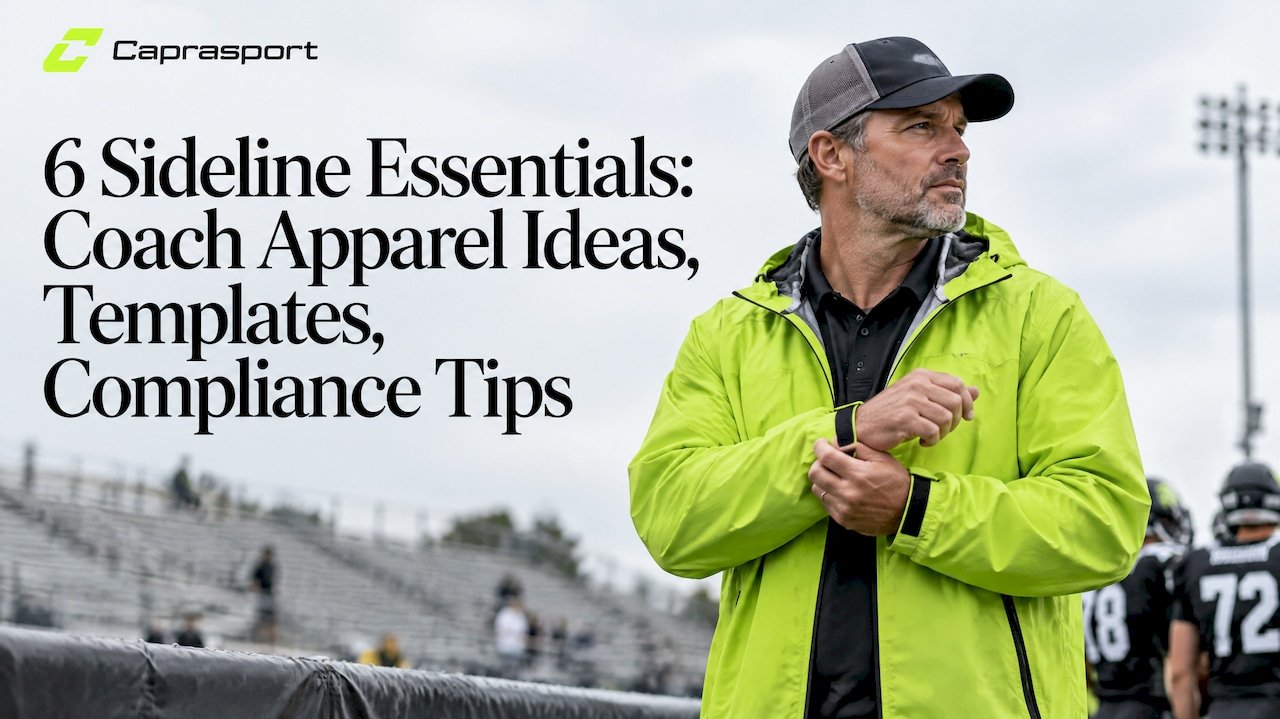 Coach wearing layered apparel on football sideline