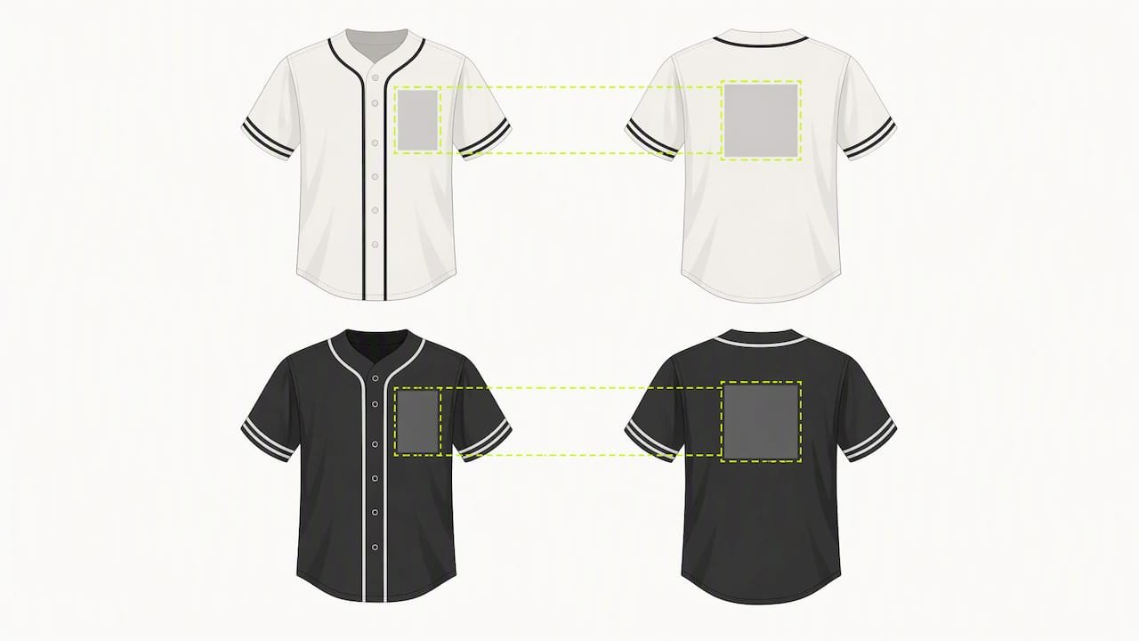 Illustration showing jersey contrast and alignment
