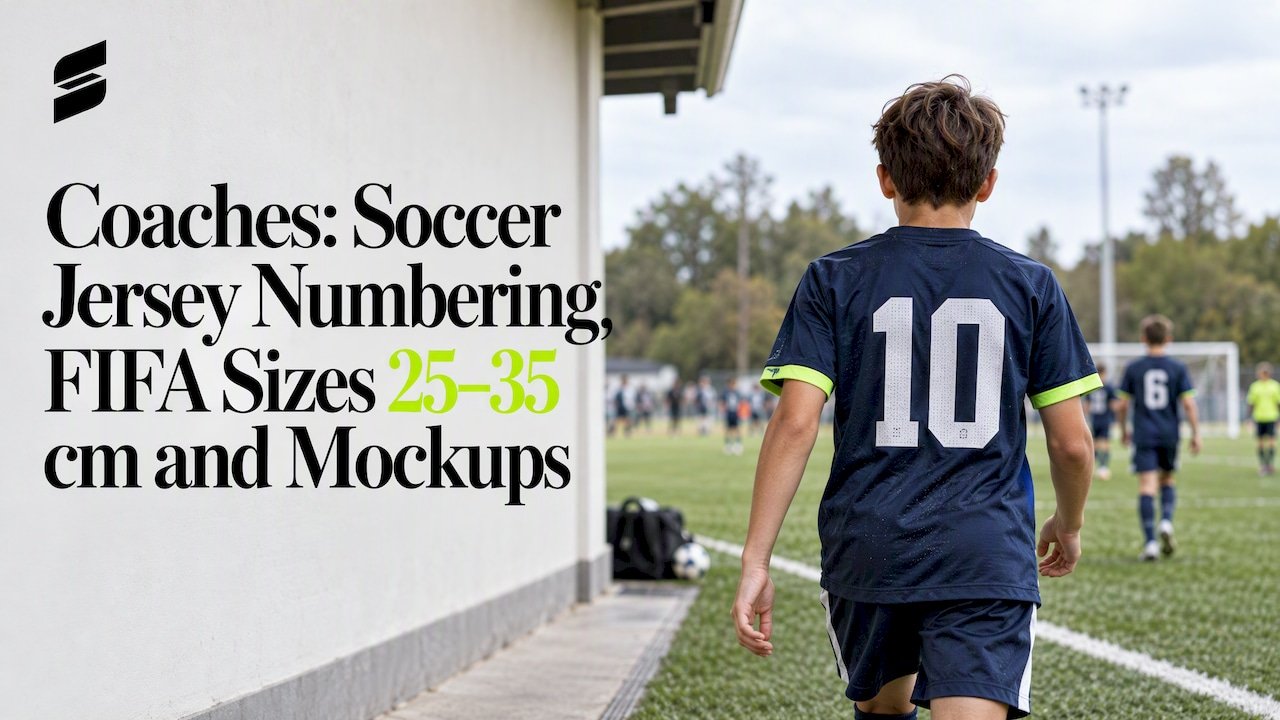 Youth soccer player wearing a numbered jersey