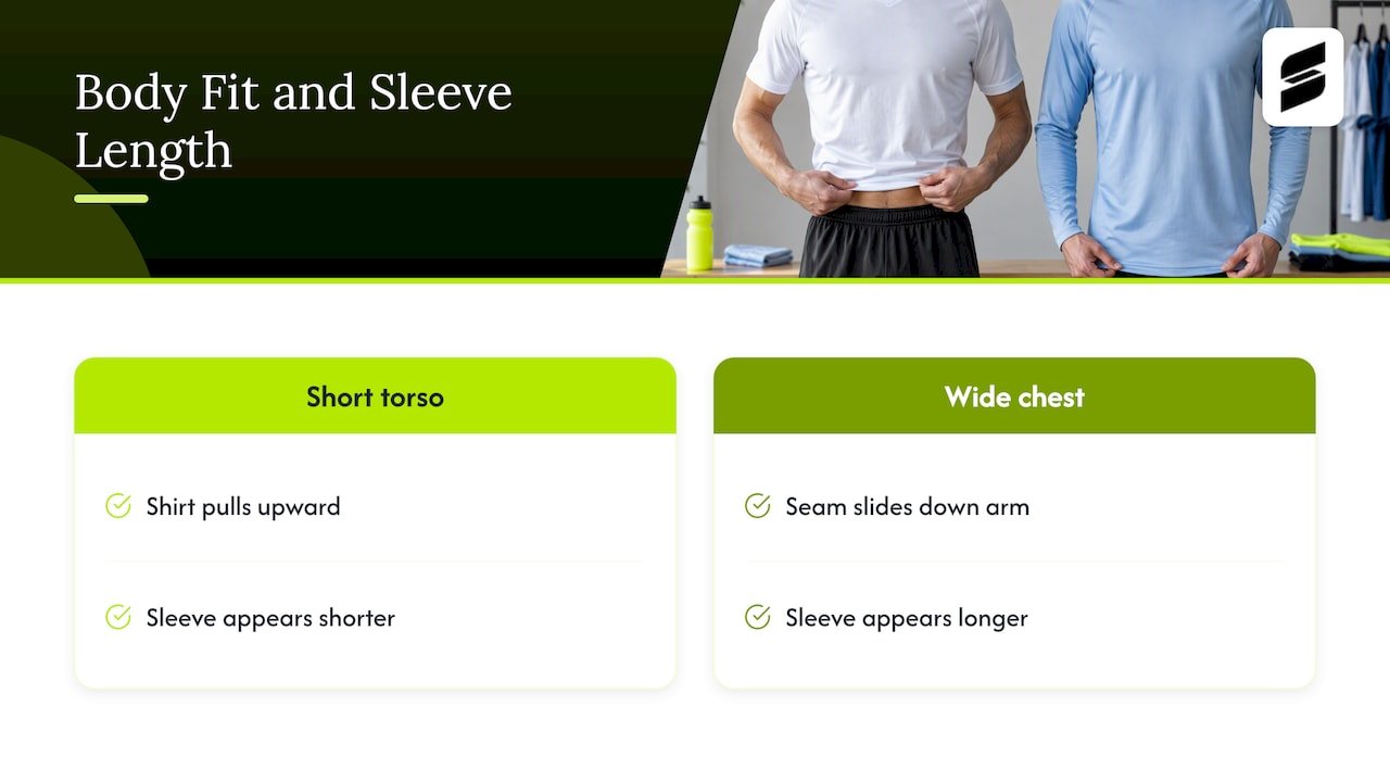 How torso fit changes perceived sleeve length