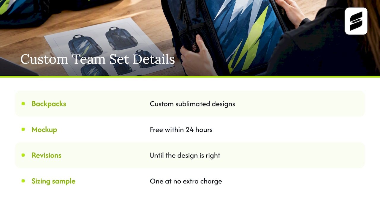 Order a matching team set with Capra Sports — overview diagram