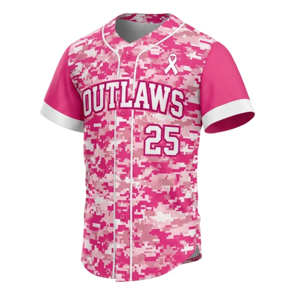 Pink Camo Baseball Jersey
